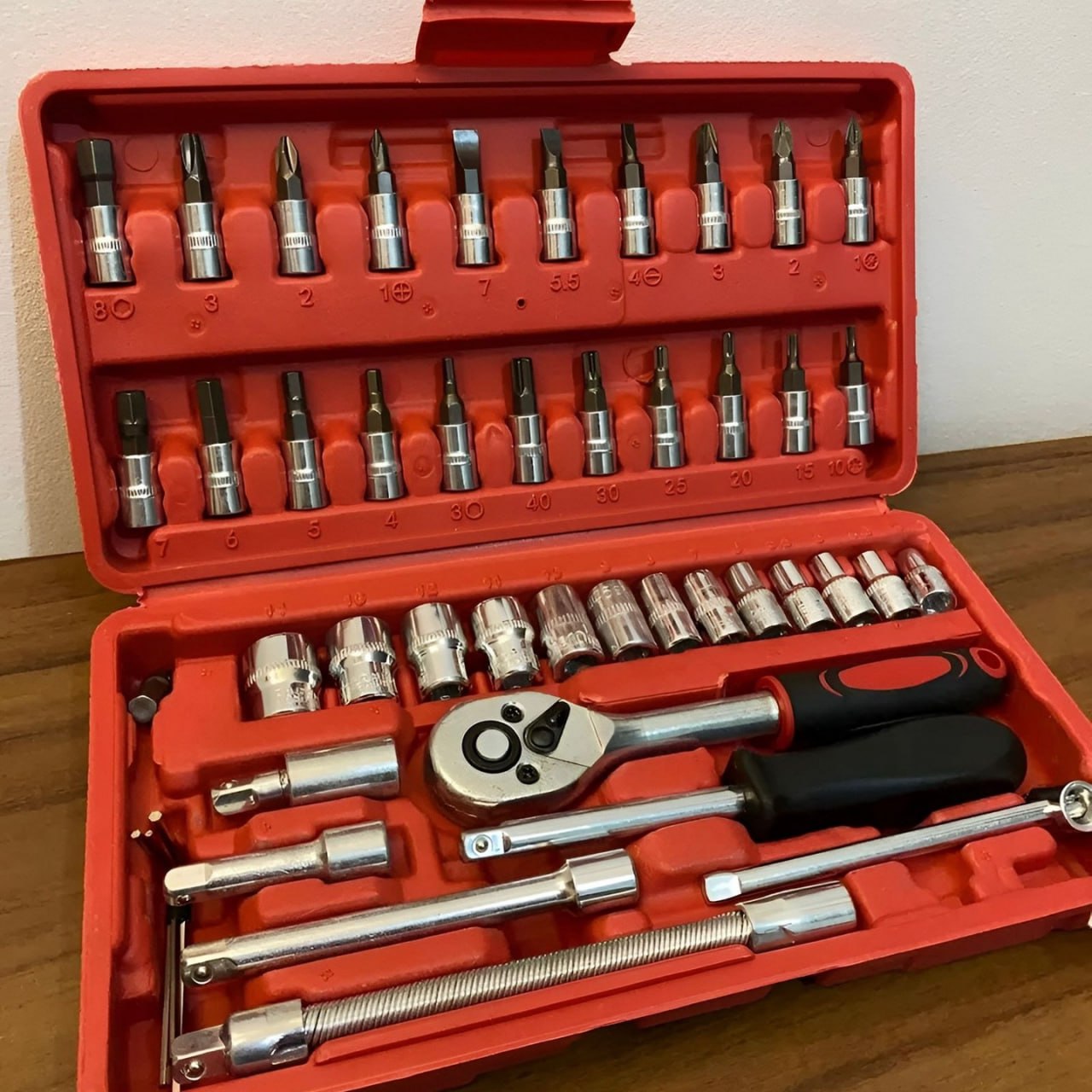 Kit Chaves Catraca Soquete Allen 46 Peças com Maleta