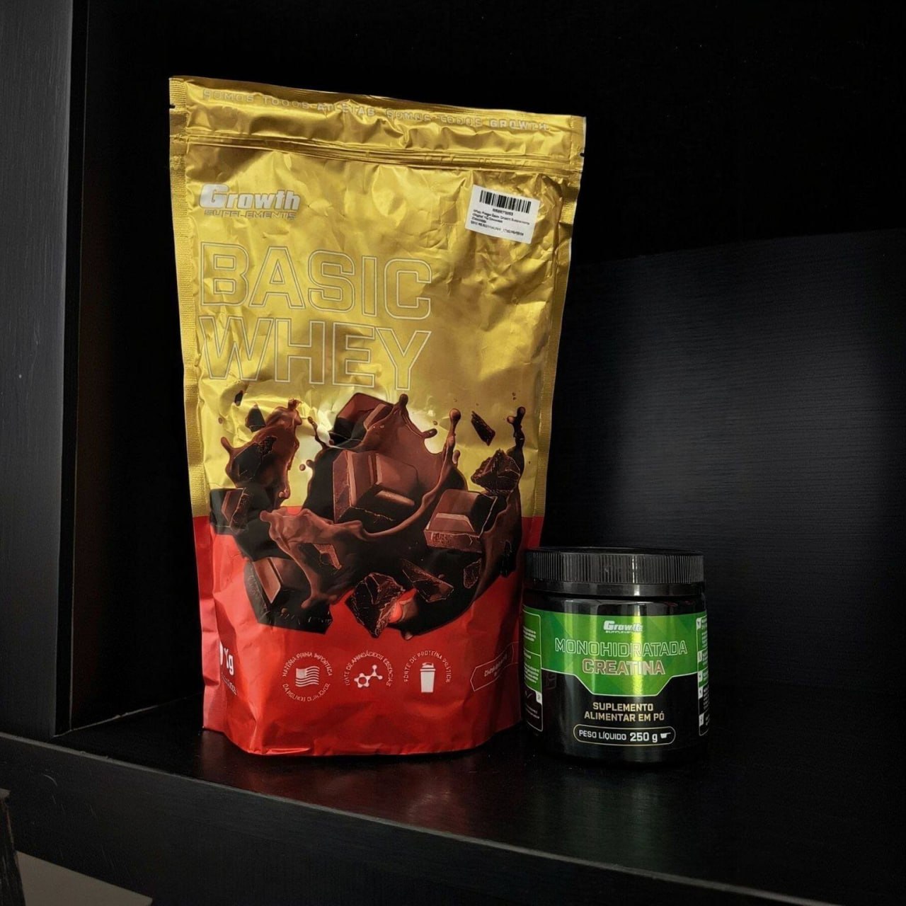 Kit Growth Whey Protein 1kg + Creatina 250g