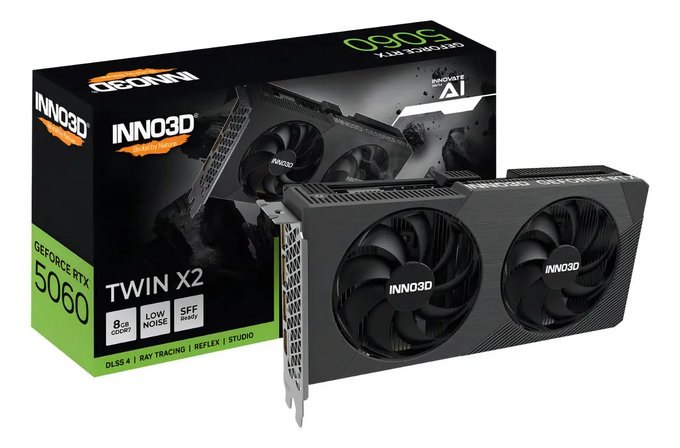 Placa de Vídeo INNO3D GeForce RTX 5060 Twin X2 8GB GDDR7