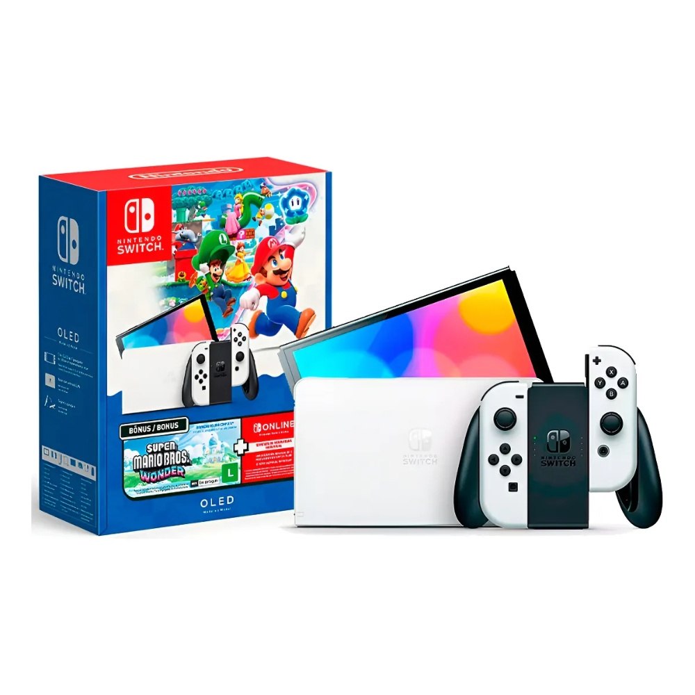 Console Nintendo Switch OLED Bundle Super Mario Bros Wonder + Nintendo Switch Online
