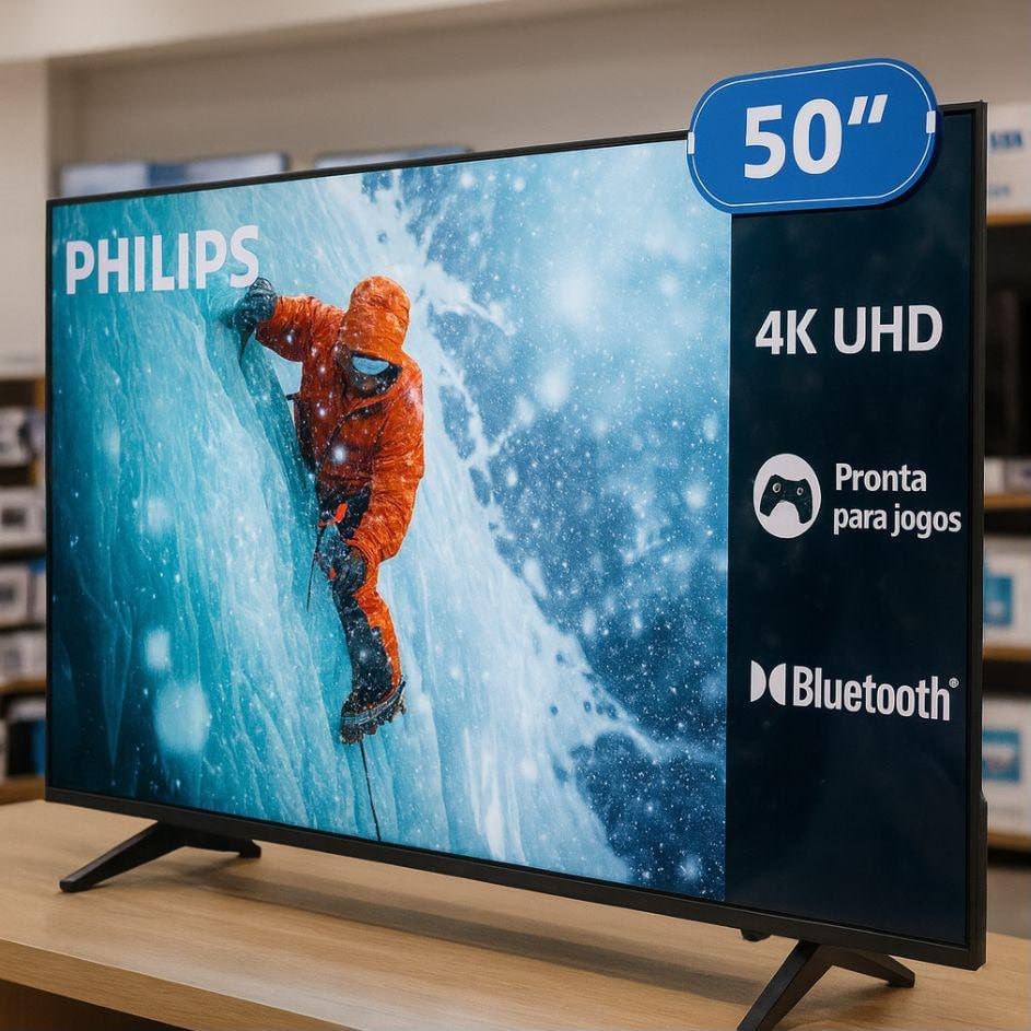 Smart TV Philips 50" 4K 50PUG7300 com Comando de Voz