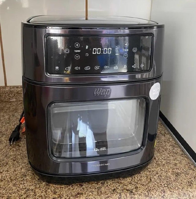 Fritadeira Elétrica Wap Air Fryer Oven Digital Black Inox 12L