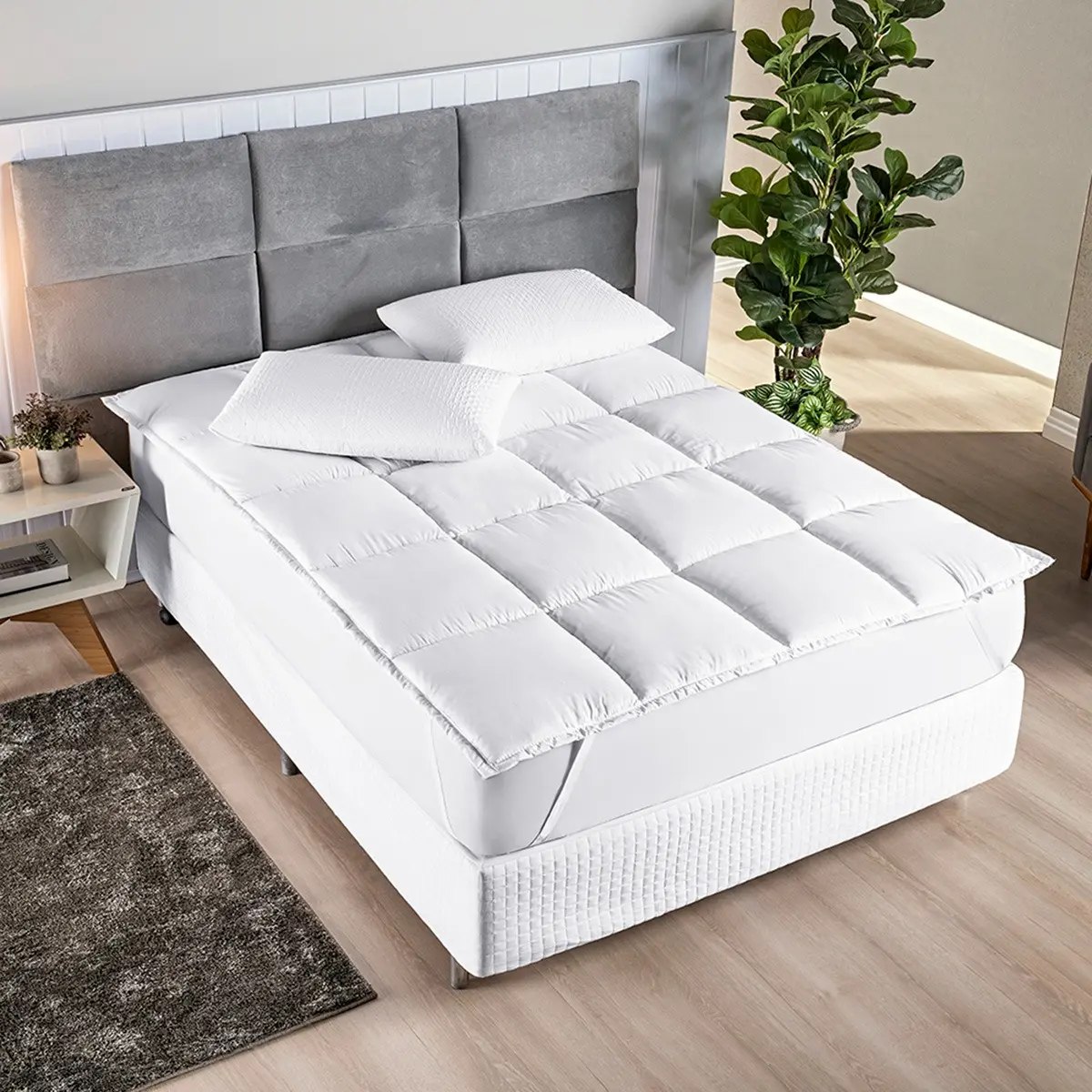 Pillow Top Casal 5cm Percal 400 Fios