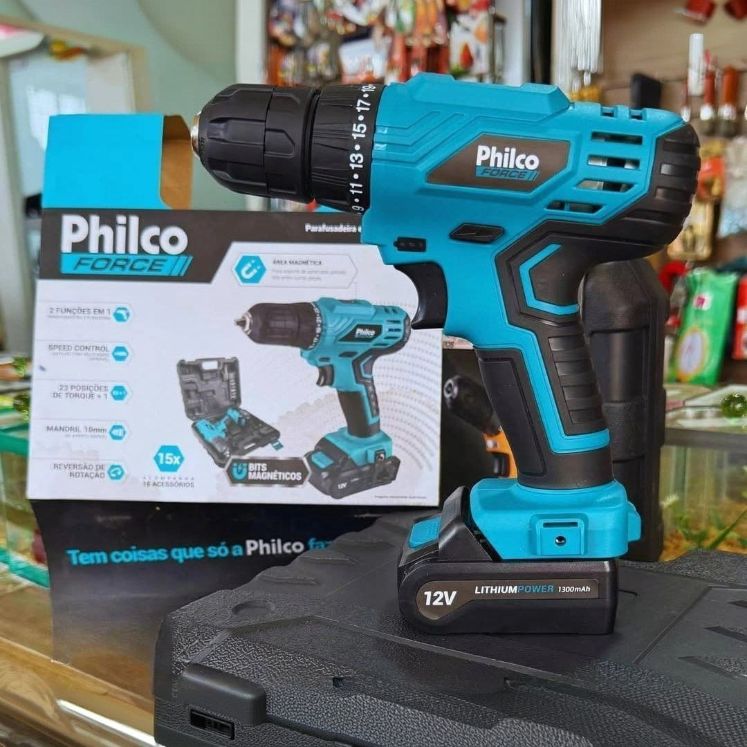 Parafusadeira Force Bivolt 2 em 1 Philco Sem Fio 12V