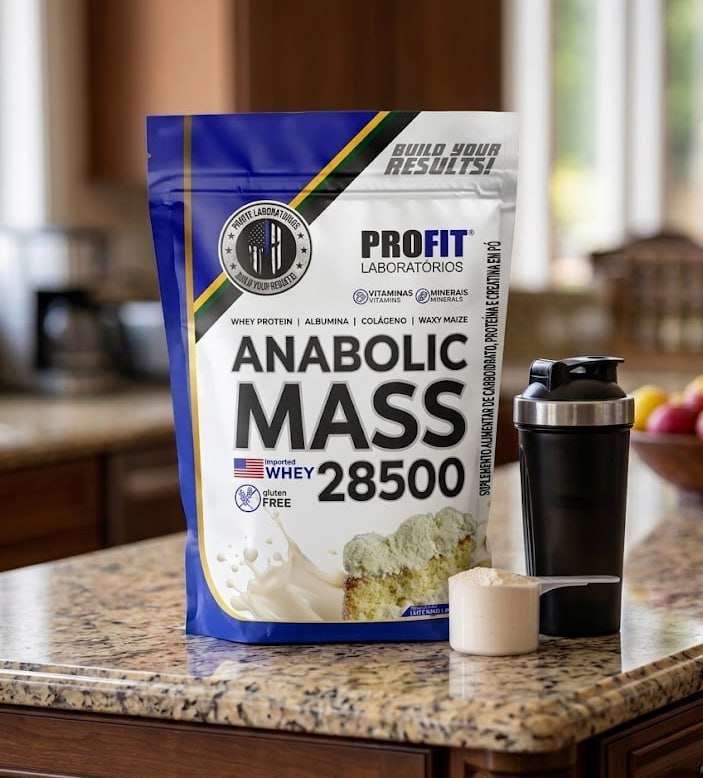 Hipercalórico Anabolic Mass 28500 3kg Profit Labs Leite Ninho