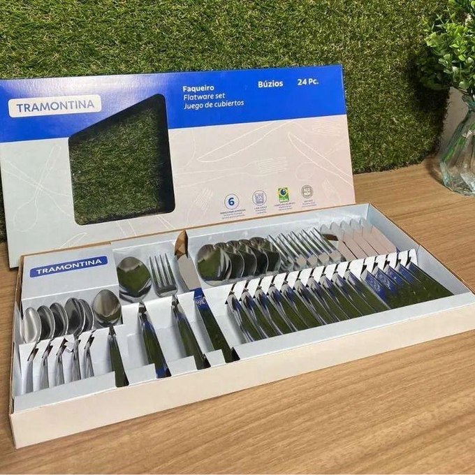Jogo Talheres Búzios Aço Inox 24 Peças Tramontina