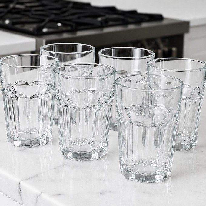 Kit 6 Copos de Vidro Grosso Original Line Glass 400ml