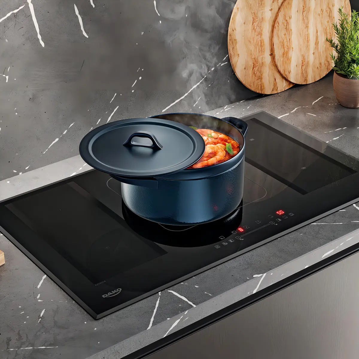 Cooktop de Indução 5 Bocas Dako Select 7200W com Zonas Flexíveis
