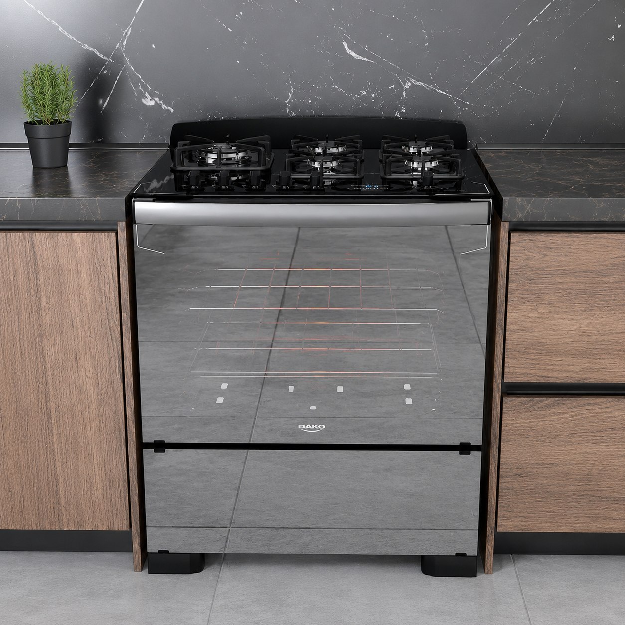 Fogão Dako Diplomata Glass Style Bivolt 100L 5 Bocas