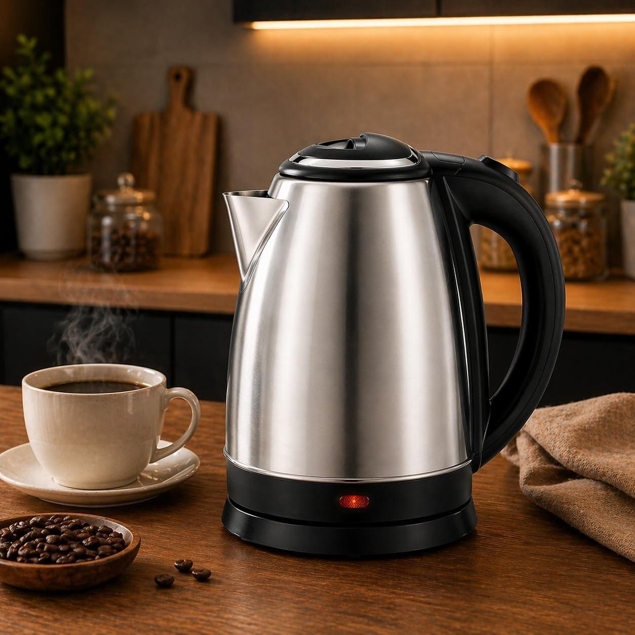 Chaleira Elétrica Inox 1,8L 1500W Aquecimento Rápido 220v