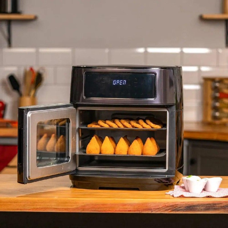 Air Fryer Oven Black Inox WAP 12 Litros 4 em 1 - 1800W
