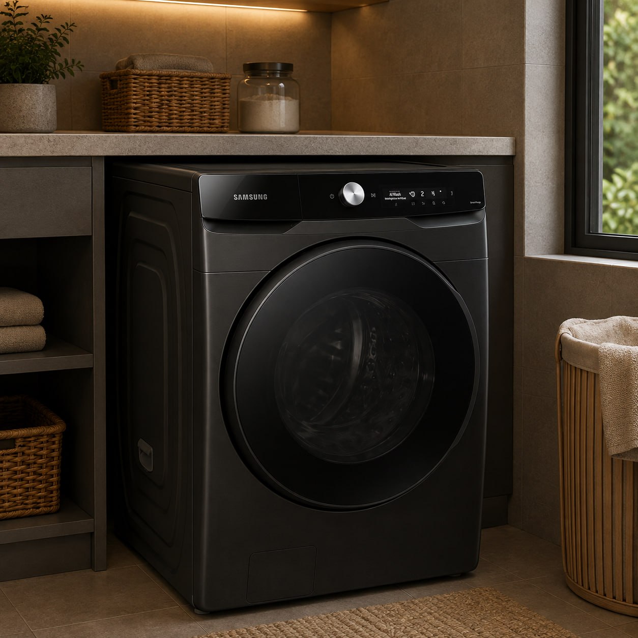 Lava e Seca Smart AI Wash 18KG Black Inox Inverter WD18T