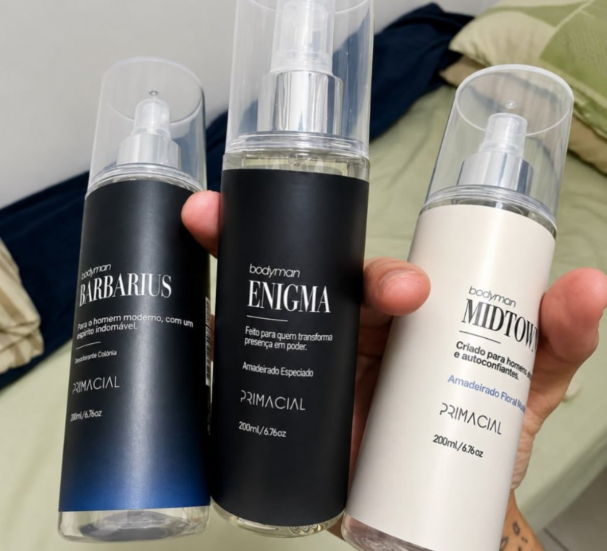 Kit 3 Body Splash Masculino 200ml - Barbarius, Enigma, Midtown