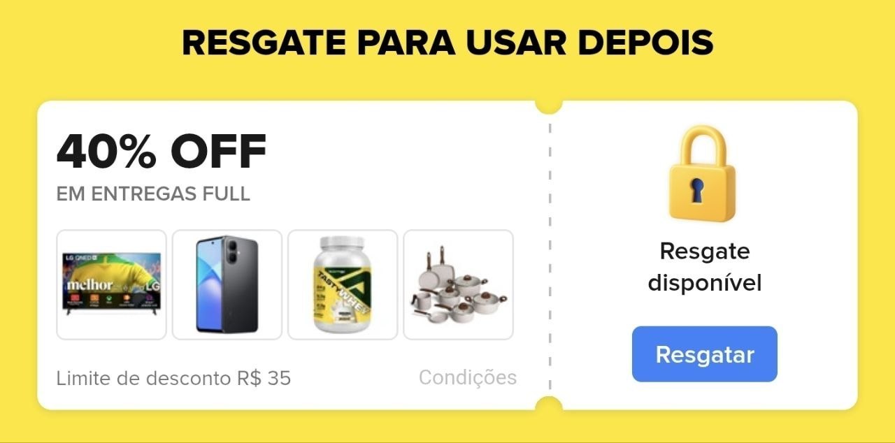 Cupom Mercado Livre APP 40% OFF em Entregas Full