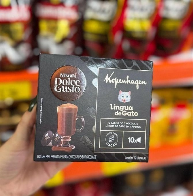 Achocolatado Nescafé Dolce Gusto Kopenhagen Língua de Gato 10 Cápsulas