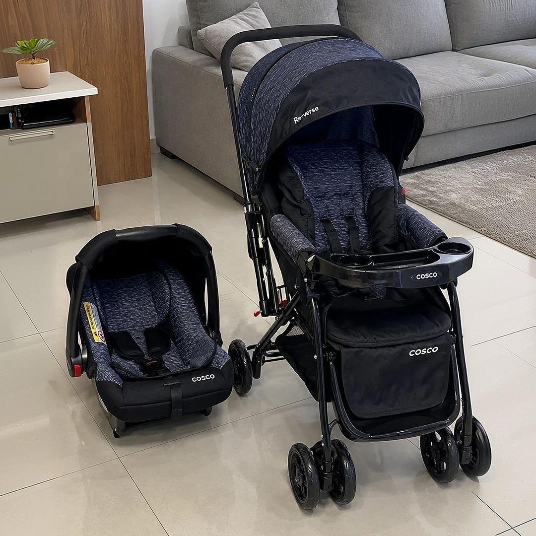 Travel System Duo Cosco Kids Reverse 0 a 15kg Preto
