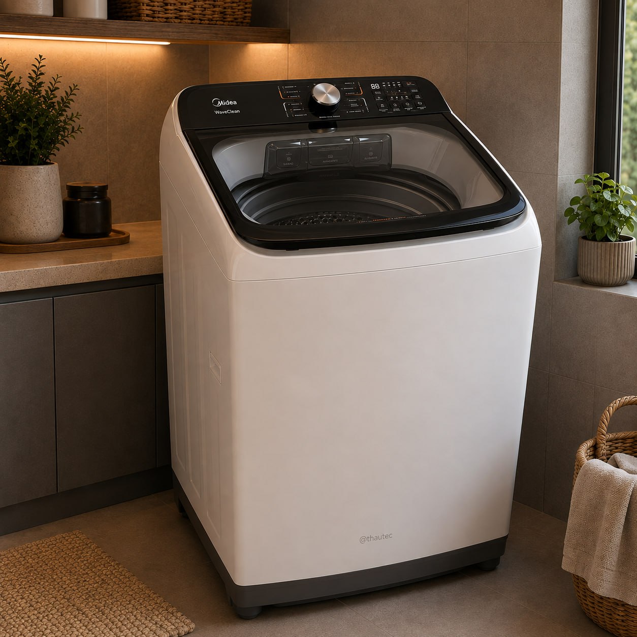 Lavadora de Roupas 13kg Branca Midea Wave Agitator 110V