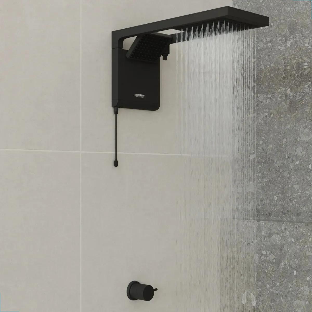 Lorenzetti Acqua Duo Ultra Chuveiro Ducha Preto Fosco 7800W