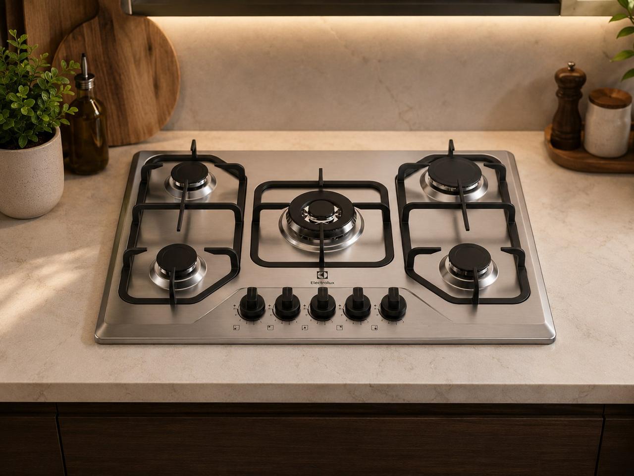 Cooktop 5 Bocas Electrolux Inox Experience Multi Chama Grade Ferro Fundido