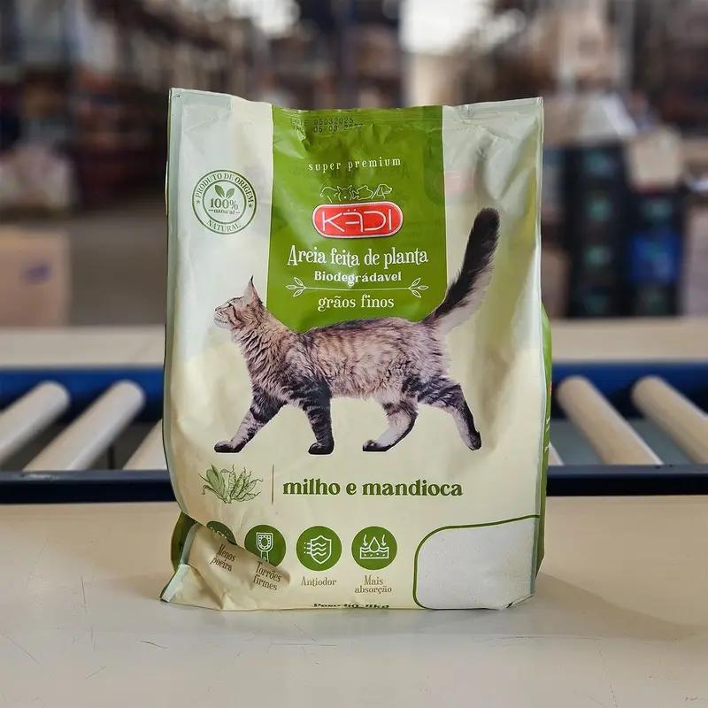Kädi Areia Biodegradável 4kg Grãos Finos Milho e Mandioca