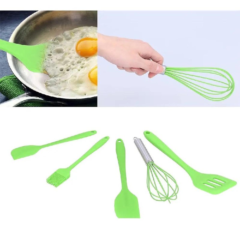 Jogo de Cozinha Kit 5 Peças Utensílios de Silicone