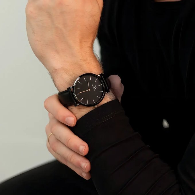 Relógio Masculino Saint Germain Murray Full Black Couro