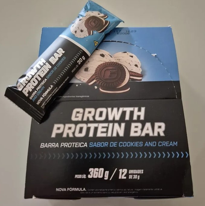 12 Barras de Proteína Growth Supplements Cookies & Cream