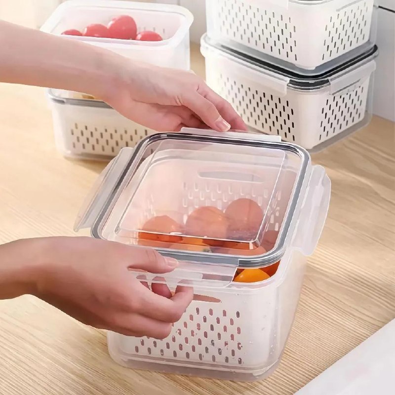 Kit 3 Organizadores Geladeira com Tampas