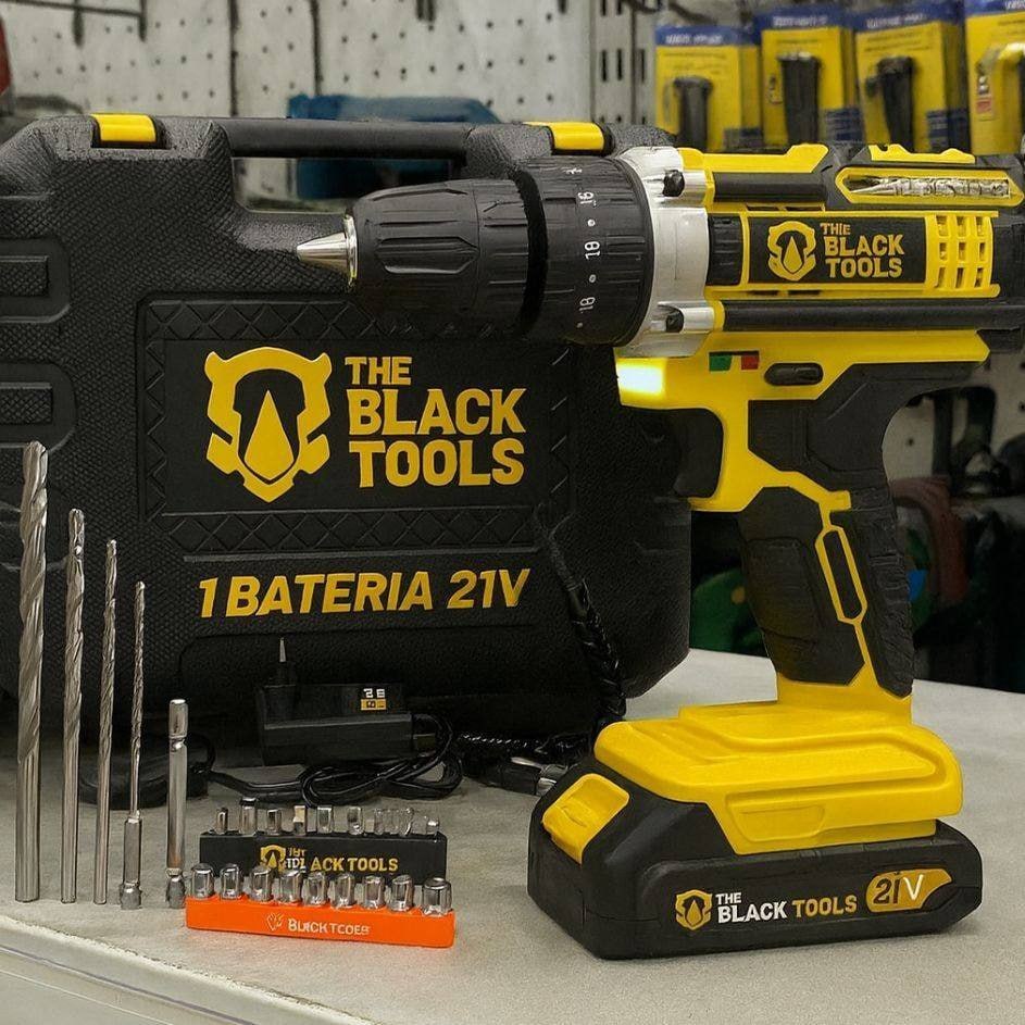 Parafusadeira e Furadeira de Impacto 21V 3/8" Bivolt The Black Tools