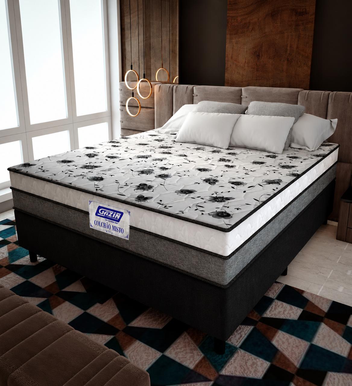 Gazin Cama Box Casal Colchão Espuma D33 Fort 138x188x59cm