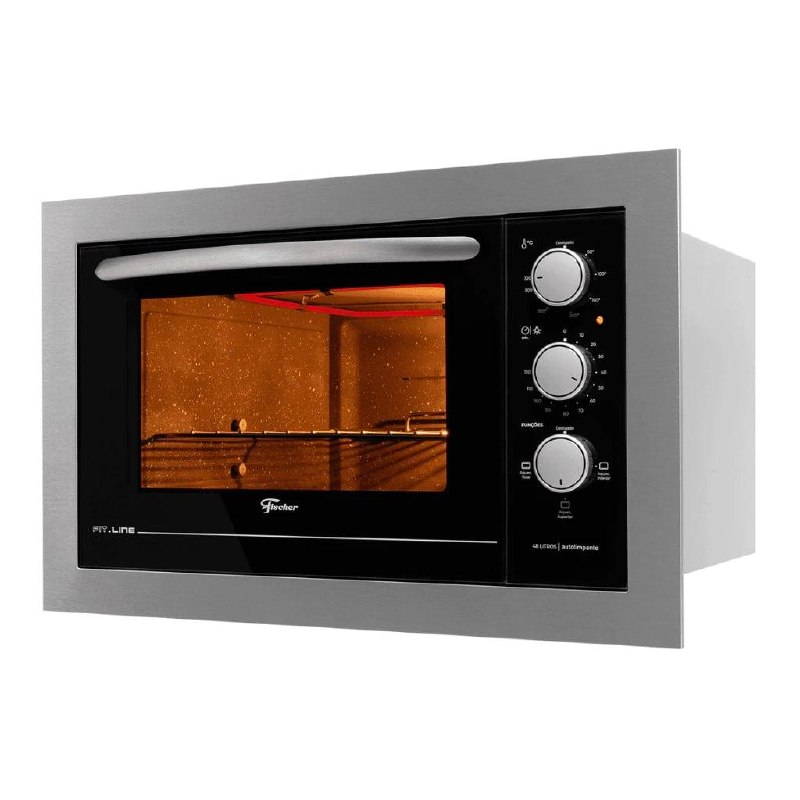 Forno Elétrico de Embutir Fischer Fit Line 48 Litros Inox