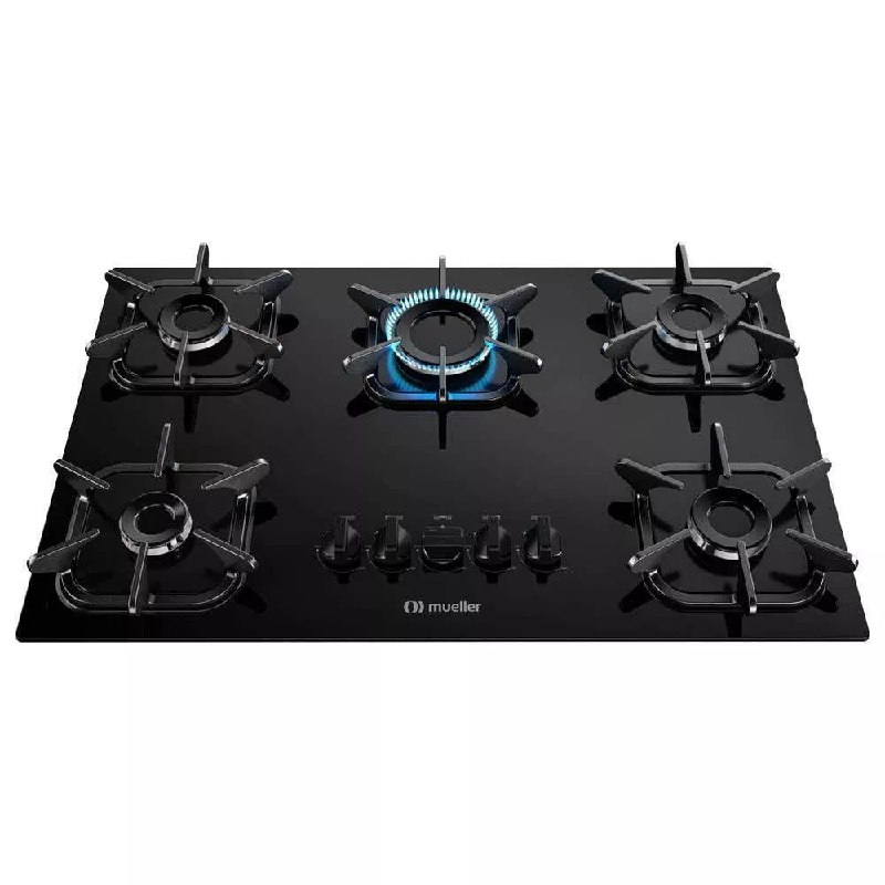 Cooktop Mueller 5 Bocas Ultra Chama Grades Ferro Fundido Bivolt