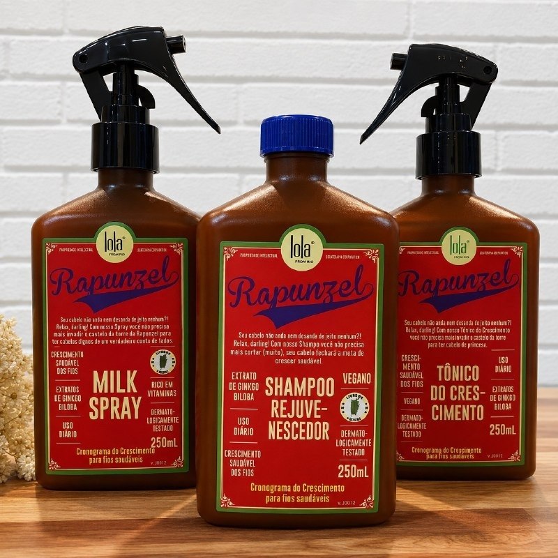 Kit Rapunzel Lola - Shampoo 250ml + Tônico + Milk Spray