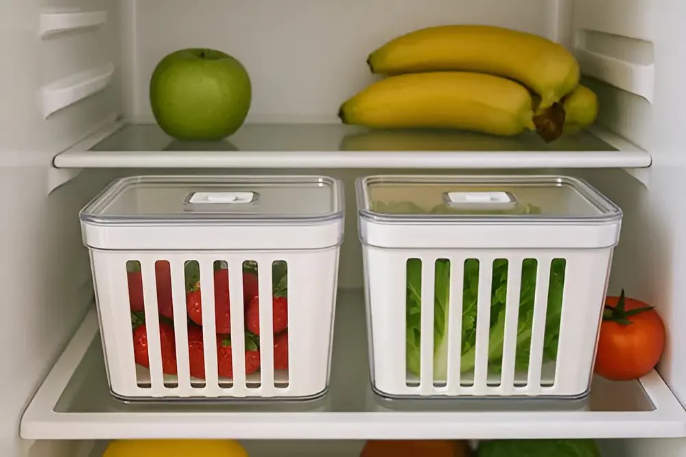 Kit 4 Potes Acrílico 3,8L Organizador Geladeira