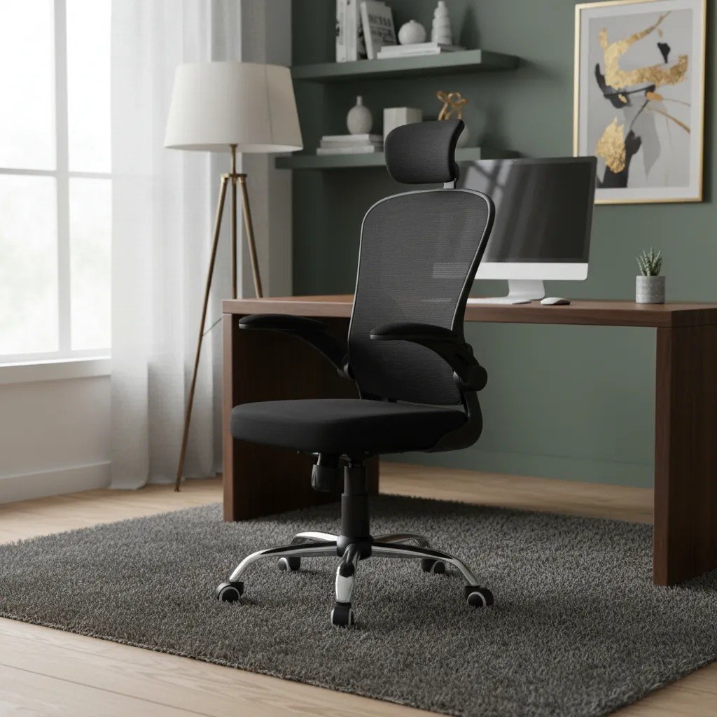 Cadeira de Escritório Ergonômica Giratória B100 Boston Preta