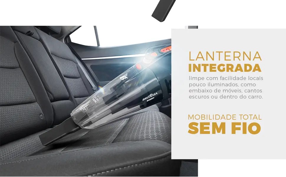 Aspirador de Pó Portátil Britânia BAS01 Bivolt 60W