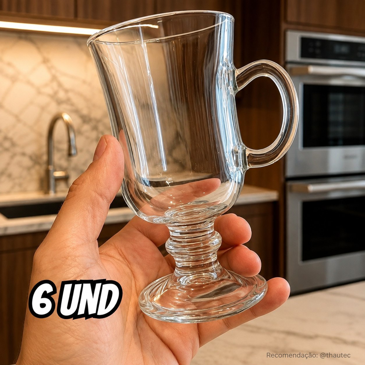 Conjunto 6 Xícaras Taça Alta Capuccino Chocolate 125ml