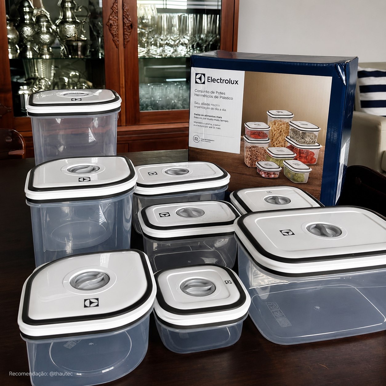 Kit com 8 Potes Herméticos Plásticos Electrolux