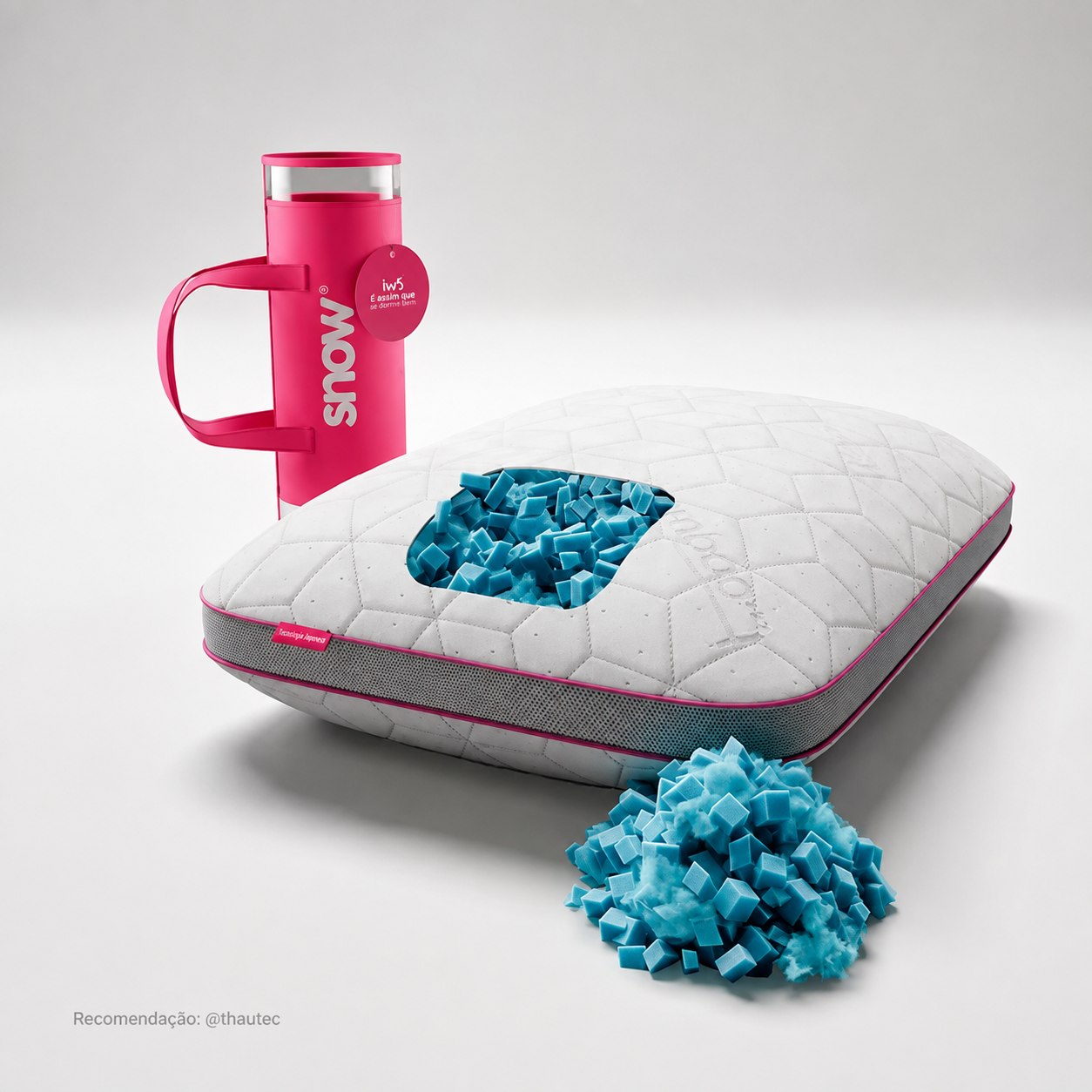 Travesseiro Ajustável I Wanna Sleep Snow - Flocos Removíveis