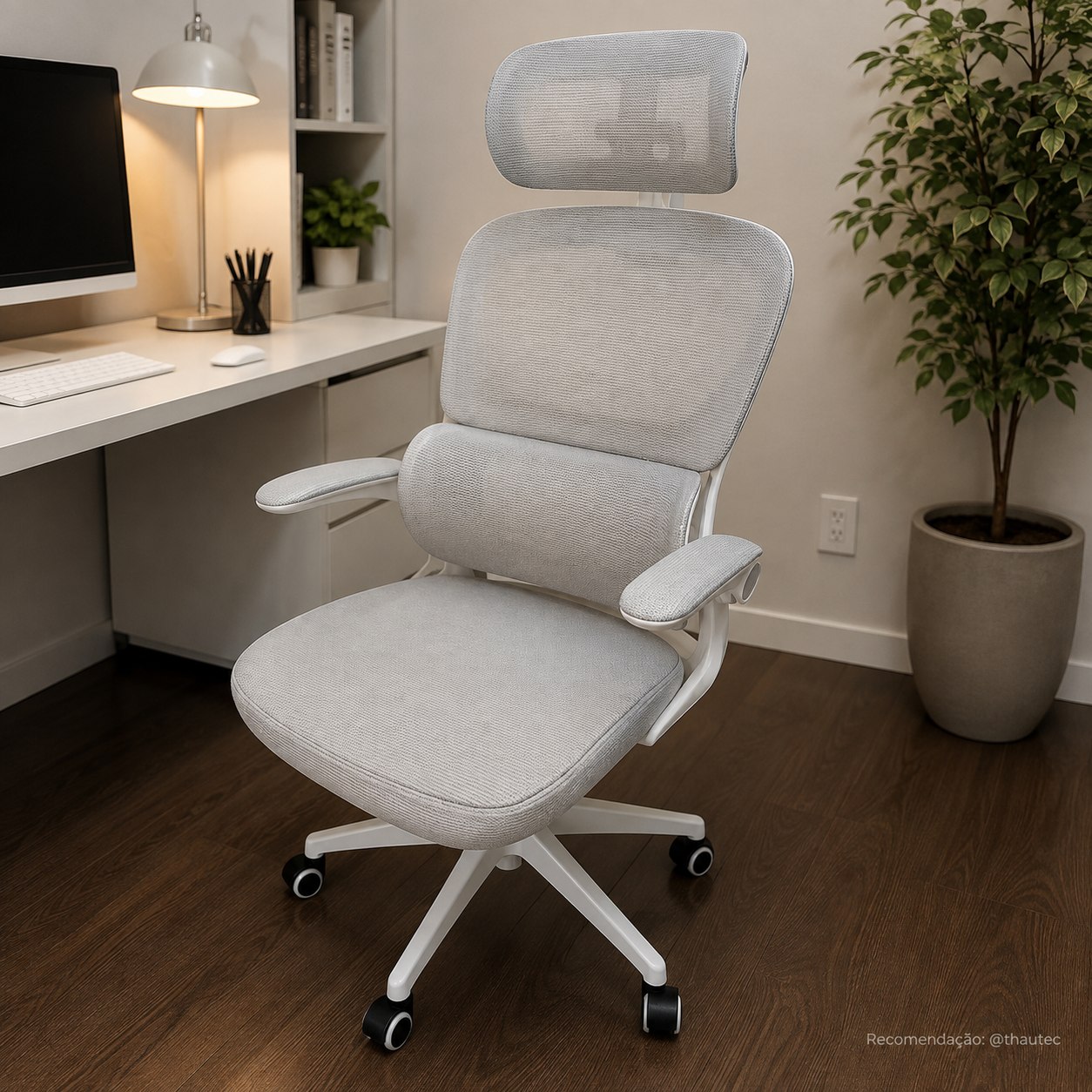 Cadeira Escritório Ergonômica Genebra G500 Luvinco Mesh Cinza