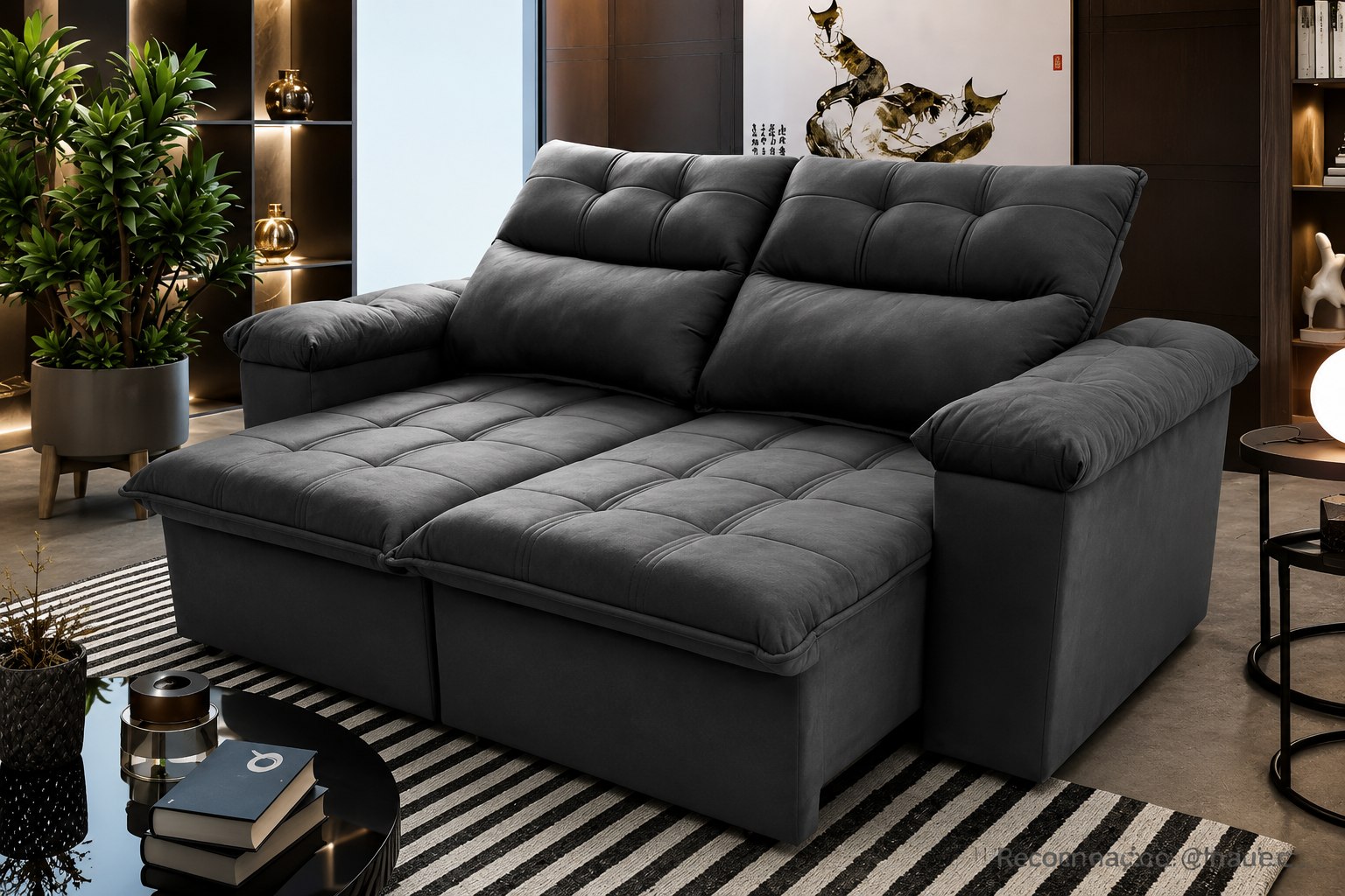 Sofá Retrátil/Reclinável 1,50m King House Verona com Molas