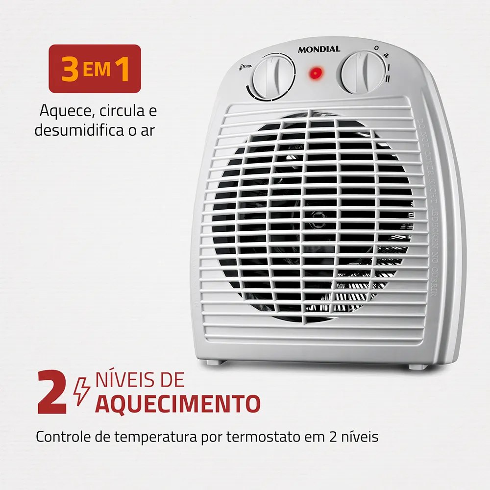 Aquecedor de Ar 2000W Mondial A-08 220V Portátil