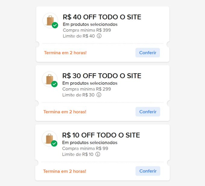 Cupons Mercado Livre - Até R$40 OFF