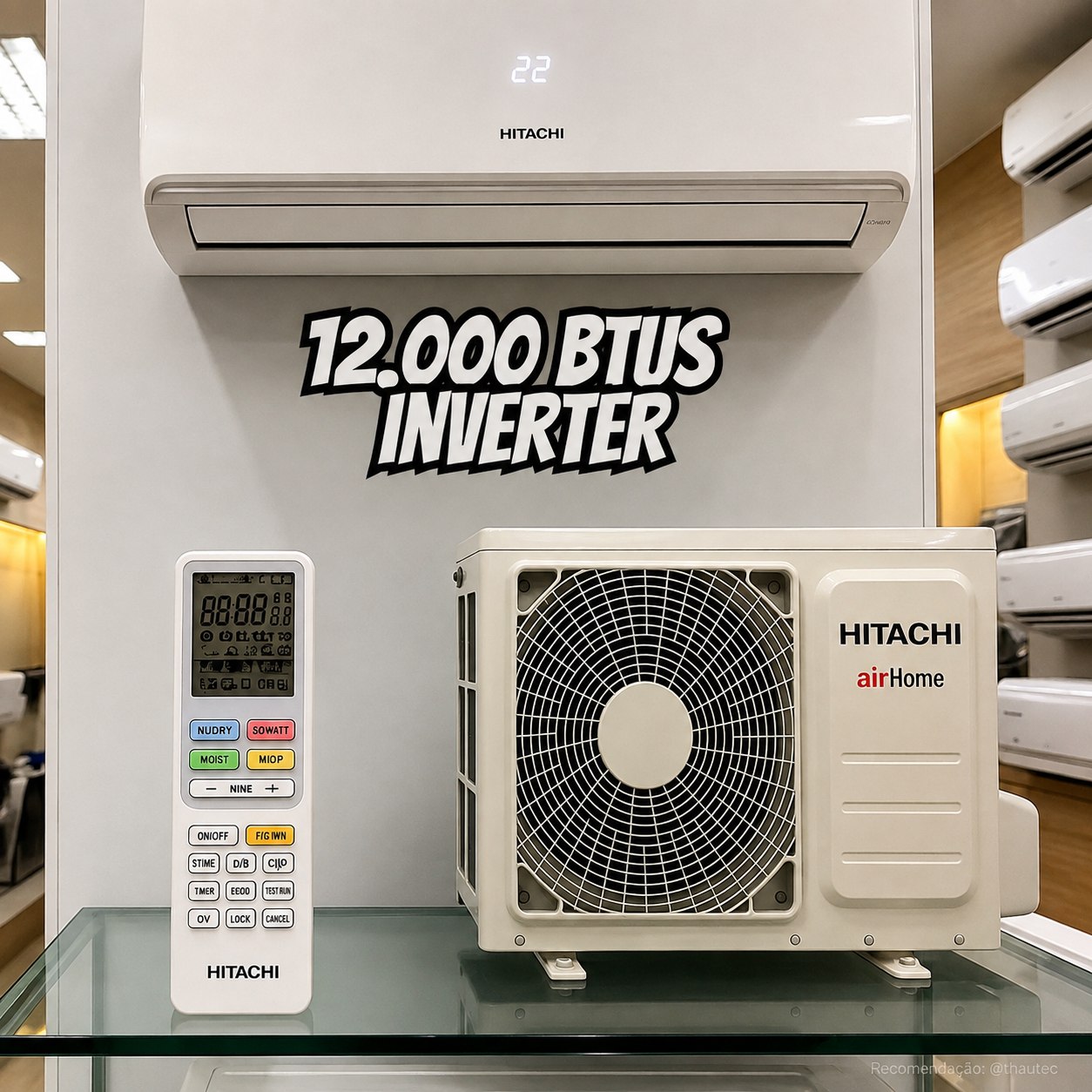 Ar Condicionado Split Hi Wall Inverter Hitachi AirHome 12.000 BTUs