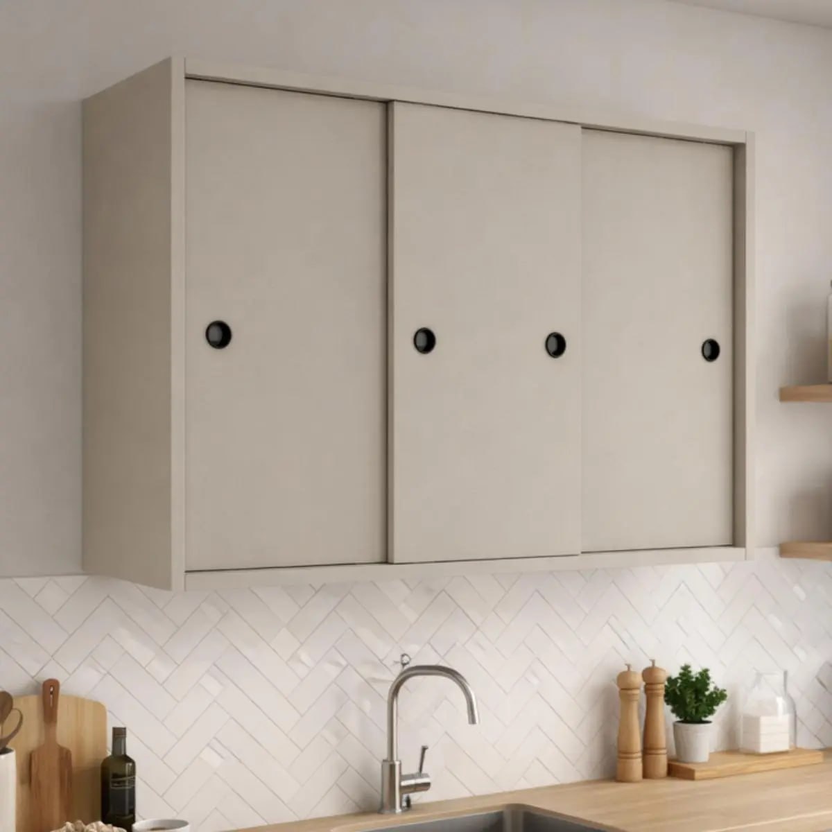Armário de Cozinha Aéreo com Portas Deslizantes