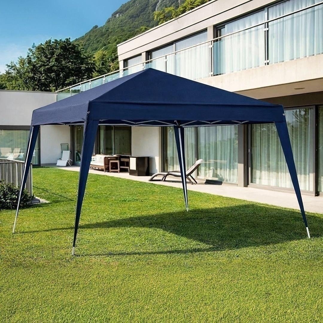 Tenda Gazebo Azul Polietileno 3x3 Metros Desmontável