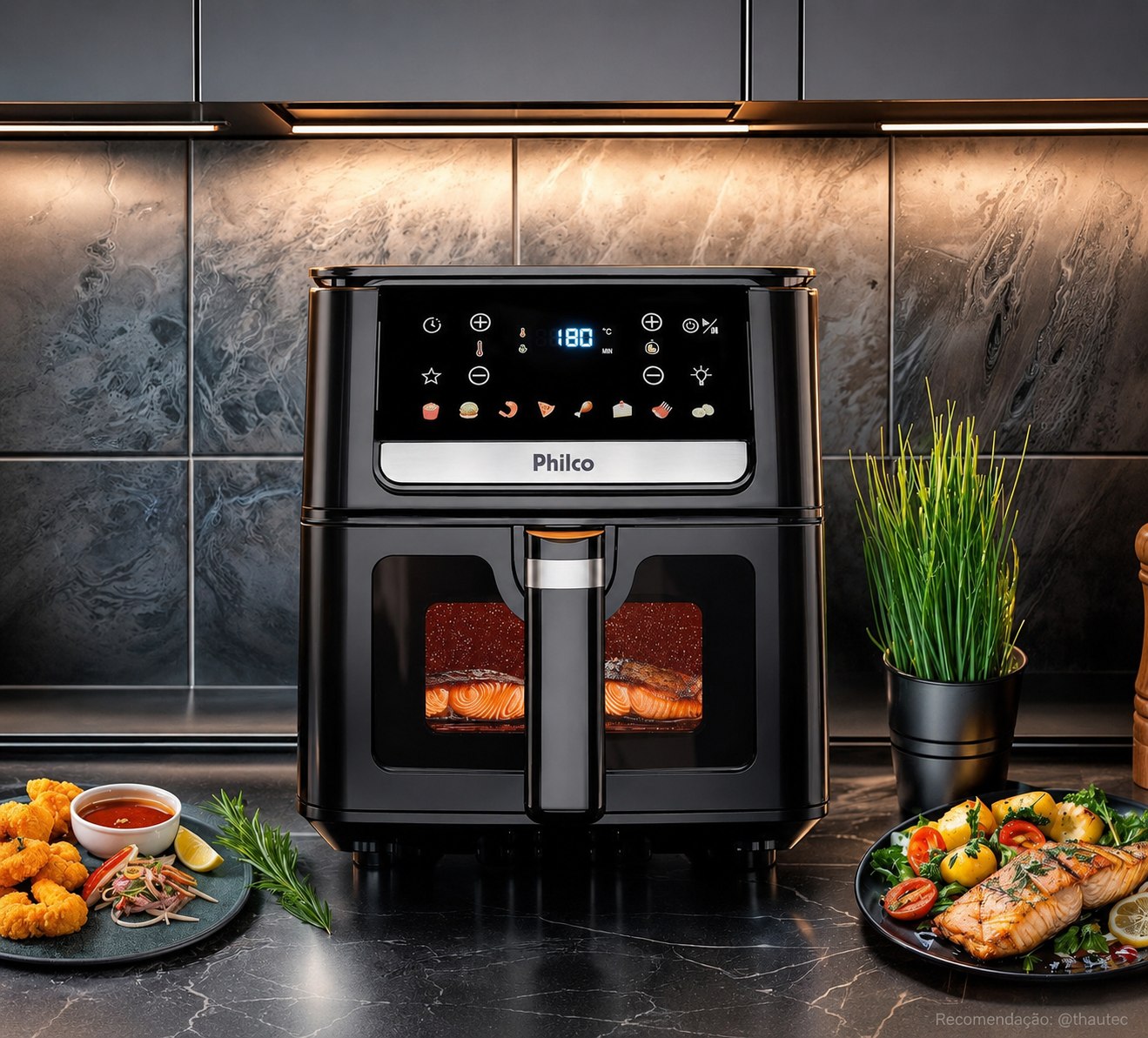 Air Fryer Philco 6,5L Digital Glass 1700W 110v