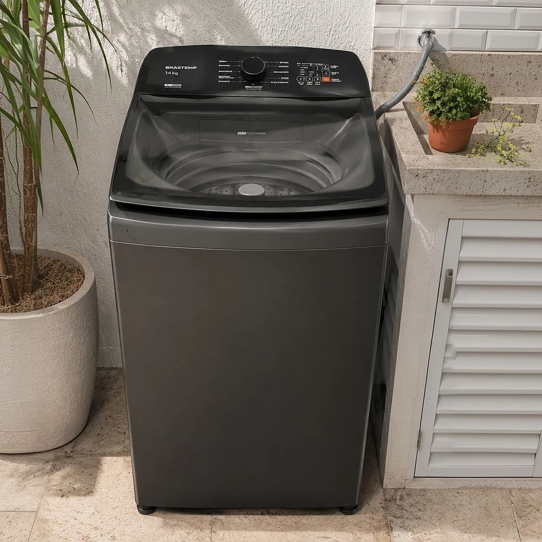 Máquina de Lavar Brastemp 14Kg Smart Sensor 220V Cinza