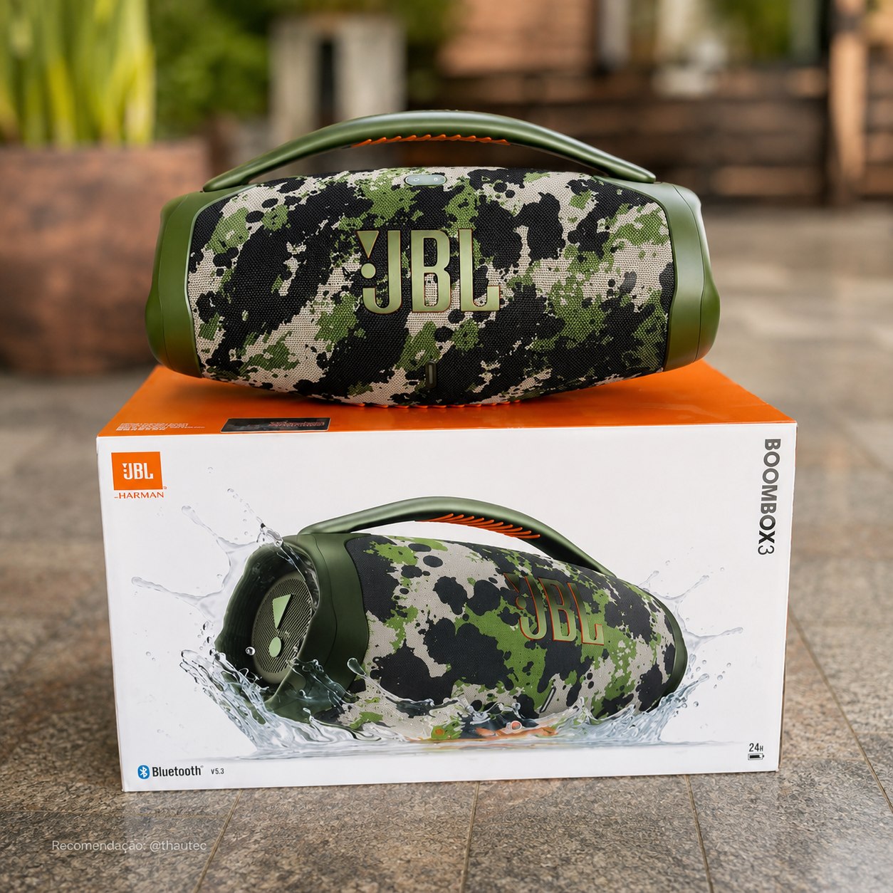 Caixa de Som JBL Boombox 3 Bluetooth Camuflada À Prova D'água