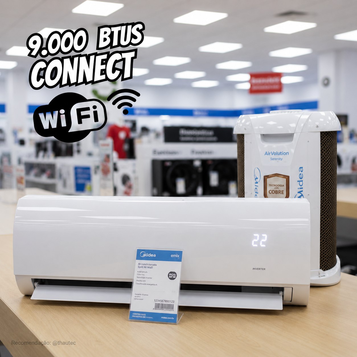 Ar-Condicionado Split Midea AirVolution Inverter 9.000 BTUs